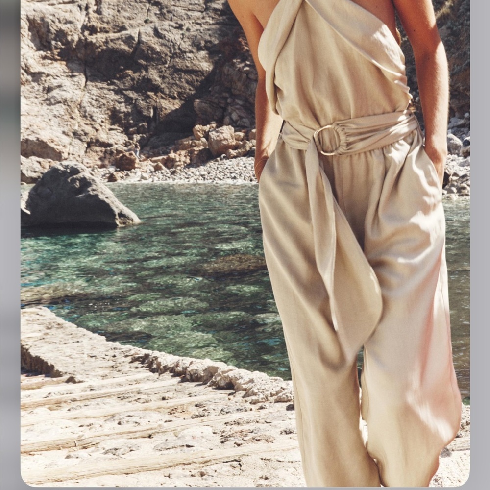 Zara Cream Halter Jumpsuit
